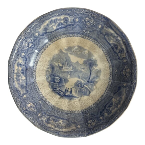 Antique T. Goodfellow Ironstone Blue Transferware Plate 19th Century - Picture 1 of 4